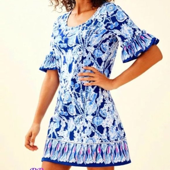 Lilly Pulitzer Dresses & Skirts - Lilly Pulitzer Blue Jayden T-shirt Dress Size XXS